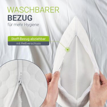 Комплект подушок Juskys з 2 шт. , 40x60 см Подушки з піни з ефектом пам&39яті з дихаючим наповнювачем та чохлом, який можна прати Білий 40 x 60 см