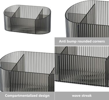 Органайзер для косметики DASITON, органайзер для пензлів з 5 відділеннями, акриловий косметичний контейнер великої місткості, тримач для пензлів, органайзер для туалетного столика, помади та засобів догляду за шкірою (сірий)