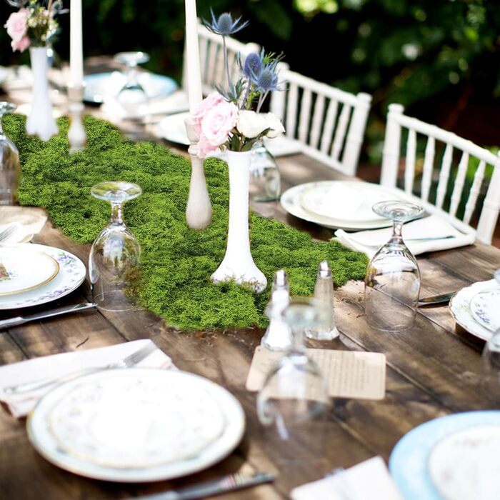 Г штучний мох для декорування, штучний мох для крафта, штучний мох, декоративний штучний мох, штучний декоративний мох, крафтовий мох для стіни, дитячого ліжечка, акваріума, ліжечка, виготовлення моделей (зелений), 150