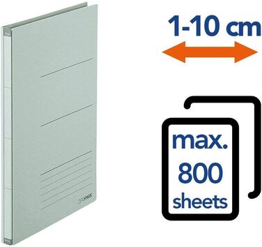 Папки Zero Max Space Saver у кольорі, (1 x 10 папок) (1 x зелена, A4, 1 упаковка, одинарна), 44 Plus 44PLUS Japan