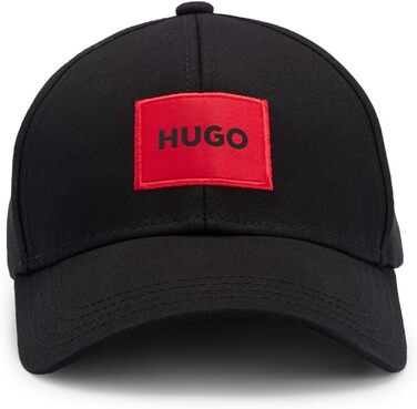 Чоловіча кепка HUGO Men-X 581-RL з бавовняної саржі з червоним логотипом Один розмір Чорний1