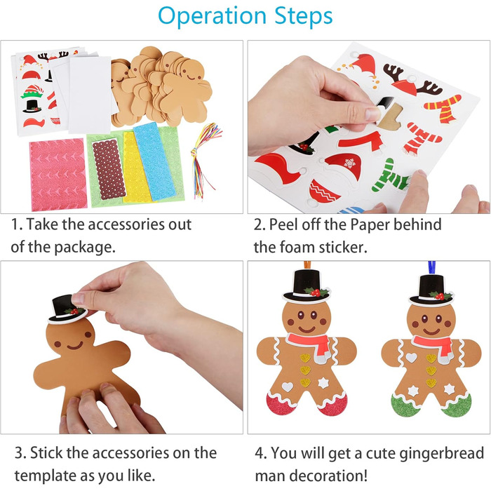 Набір для творчості LAMEK, 24 шт., пряниковий чоловічок із пінорезини