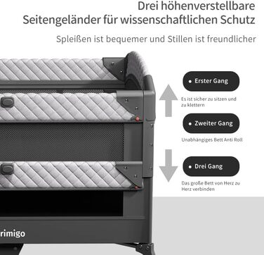 Складане дитяче ліжечко, дорожнє ліжечко та приліжкове ліжечко Портативне дитяче ліжечко, регульоване по висоті, портативне та зручне для зберігання, включаючи іграшки, пеленальний столик та москітну сітку Подарунок для молодих батьків