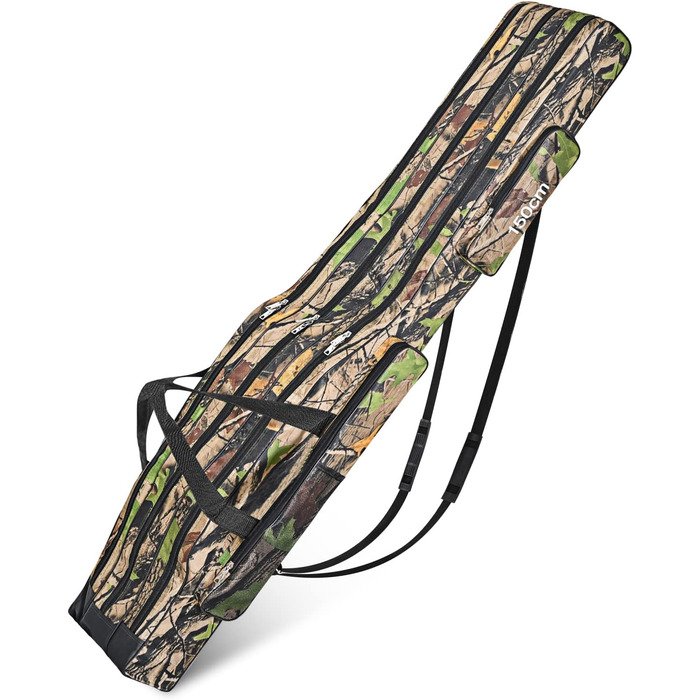 Сумка для вудки сумка для вудилища сумка для вудки на 3 відділення, 150см чохол для вудки чохол для вудки сумки для вудки водонепроникні складні інструменти для вудок, підсадки та тримачі для вудок темні камуфляжні