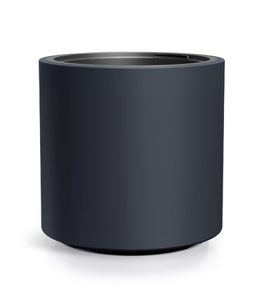 Пластиковий квітковий горщик Spetebo XL, круглий, прямої форми - 47 x 44 см - дизайнерський квітковий горщик антрацитового кольору з посадковою вставкою - кашпо, ваза для квітів, садове кашпо, велике - Модель 2 / 47 x 44 см