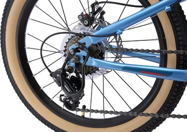 Дитячий гірський велосипед BIKESTAR, 7-швидкісний Shimano, дискові гальма, вік 6 20-дюймовий дитячий гірський велосипед БЕЗ РИЗИКУ, синій