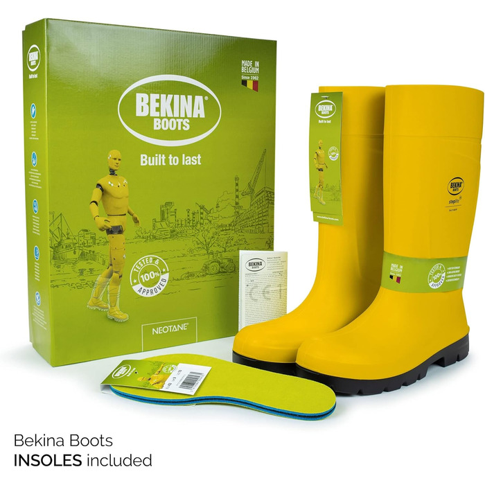 Чоловічі та жіночі рибальські чоботи Steplite Easygrip S5 зі сталевим носком та сталевою підошвою, нековзні, промислові робочі чоботи, легкі як пір&39їнка, ізолюють до -20 градусів, жовті, EU 42