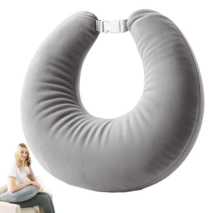 В&39язана подушка, підтримуюча в&39язана подушка, ергономічна в&39язана гачком подушка, для рукоділля, творчих моментів, читання та ігор, подушка для ліжка та дивана, підлокітник для читання, гри, роботи (сіра)