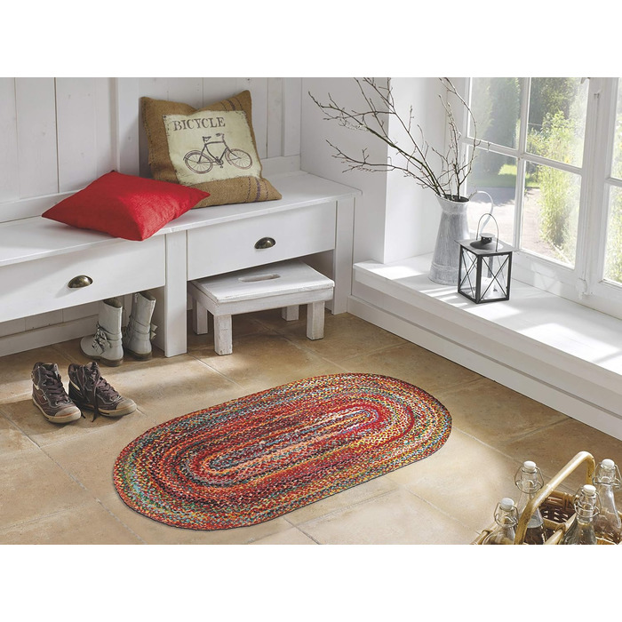 Килимок для дверей, що прається та сушиться, Wovells 50x90 см, для використання всередині та зовні приміщень, можна прати, різнокольоровий 50 x 90 см (прямокутний)