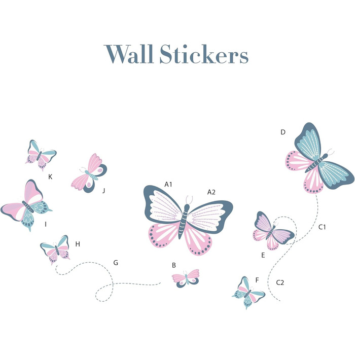 Комплект постільної білизни для дитячого ліжечка MY LITTLE ZONE з метеликами, 5 предметів, включаючи дитячу ковдру, 2 простирадла,