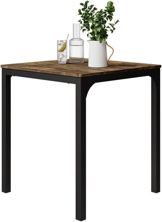 Обідній стіл Vicco Fyrk, чорний/рустикальний дуб, 70 x 70 см. Стіл чорного/рустикального дуба 70 см