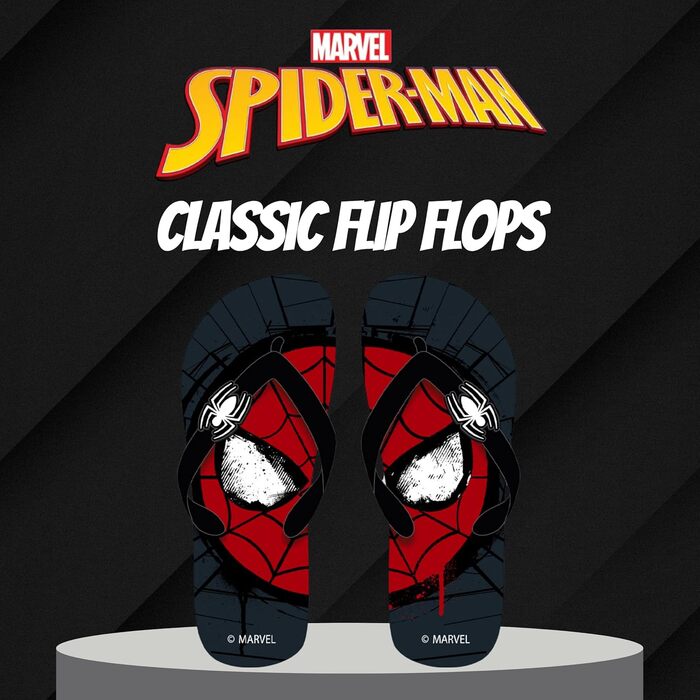 Шльопанці Marvel Spiderman, класичні сандалі, подарунок для хлопчиків, чоловіків та підлітків, розміри EU 40-45 40/41 EU чорного кольору