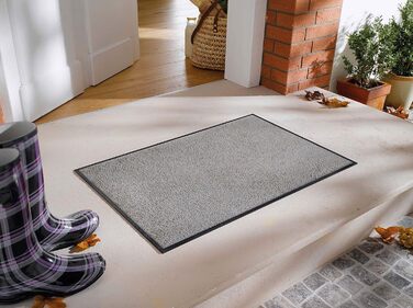 Килимок для дверей WashDry, холодно-сірий 60x90 см, для використання всередині та зовні приміщень, можна прати 60 x 90 см (прямокутний)