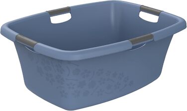 Кошик для білизни Rotho Flowers 50л, пластиковий, синій 50л синій