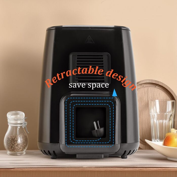 Аерофритюрниця Aigostar 4.2 л, гаряча фритюрниця XXL, фритюрниці без олії, 8 меню та рецептів, світлодіодний сенсорний екран, 1400 Вт, без бісфенолу А