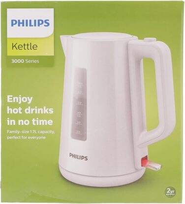 Чайник Philips, об'єм 1,7 л, зі світловим індикатором, на підставці Пірует, білий (HD9318/00) Білий