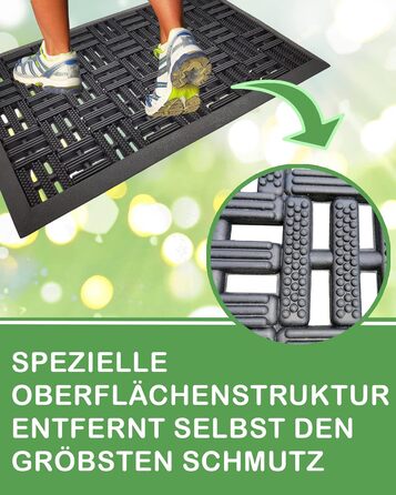 Килимок DILUMA Matador 45x75 см Зовнішній килимок для захисту від пилу Килимок Гумовий килимок для вулиці - Міцний і міцний гумовий килимок з функцією проти ковзання 45 х 75 см