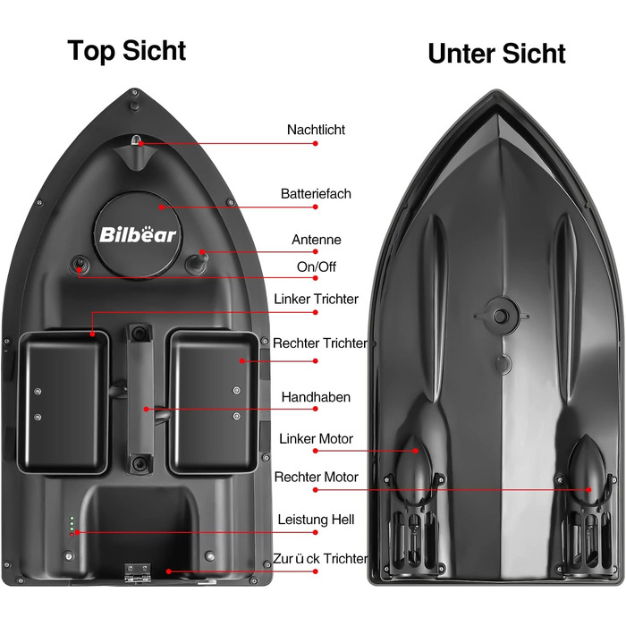 Човен-приманка Bilbear з GPS. Човен для приманки для коропа. Човен для приманки. GPS. Човен.