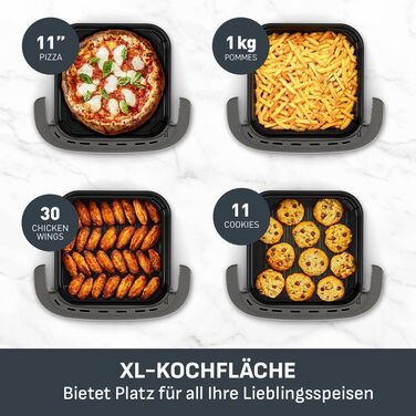 Аерофритюрниця Tefal Easy Fry XL Surface з вікном перегляду та функцією пічці для піци Інноваційна технологія Extra Crisp