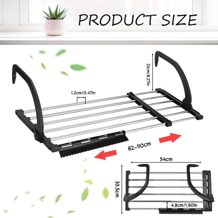 Ука радіаторна сушарка для білизни з нержавіючої сталі обігрівач для білизни 62-110см балконна сушарка для білизни висувна вішалка