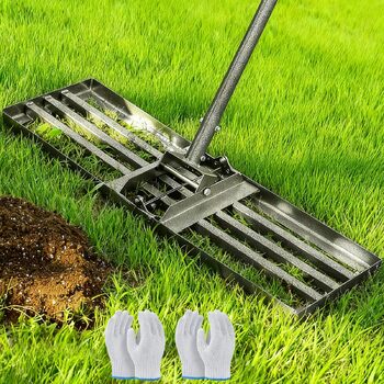 Гребінь для вирівнювання газону, 76x25 см, з регульованою ручкою 185 см. Ідеально підходить для саду, подвір'я та гольф-поля Легко вирівнює поверхні з ґрунту, піску та глини.