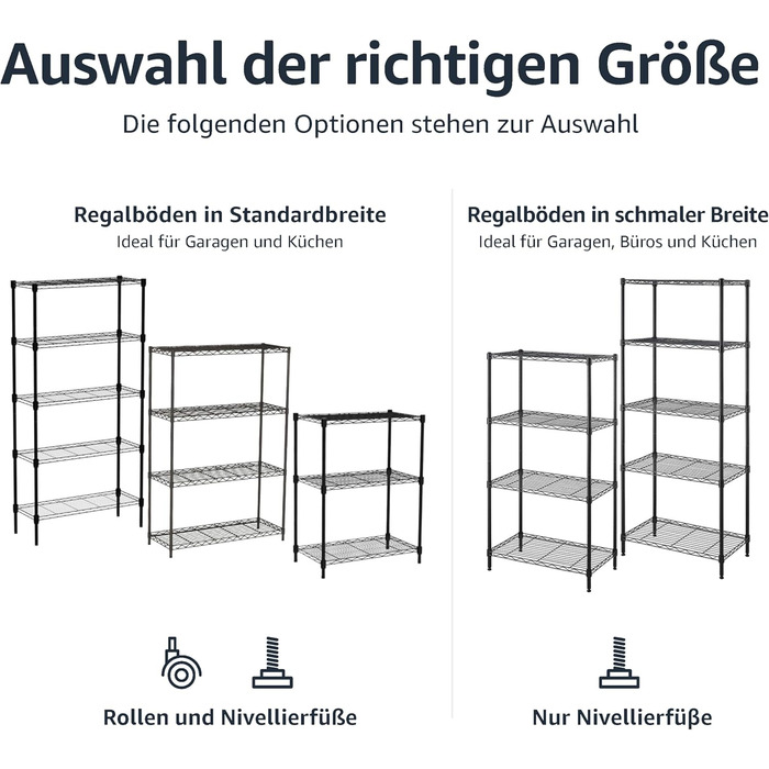 Блок для зберігання Storeo Basics з 5 полицями, на колесах 10,2 см, з регульованими по висоті полицями та ніжками, максимальна вага 680 кг, чорний, 35,6 x 76,2 x 162,2 см (Г x Ш x В) чорний 30Д x 14Ш x 64,75В з колесами