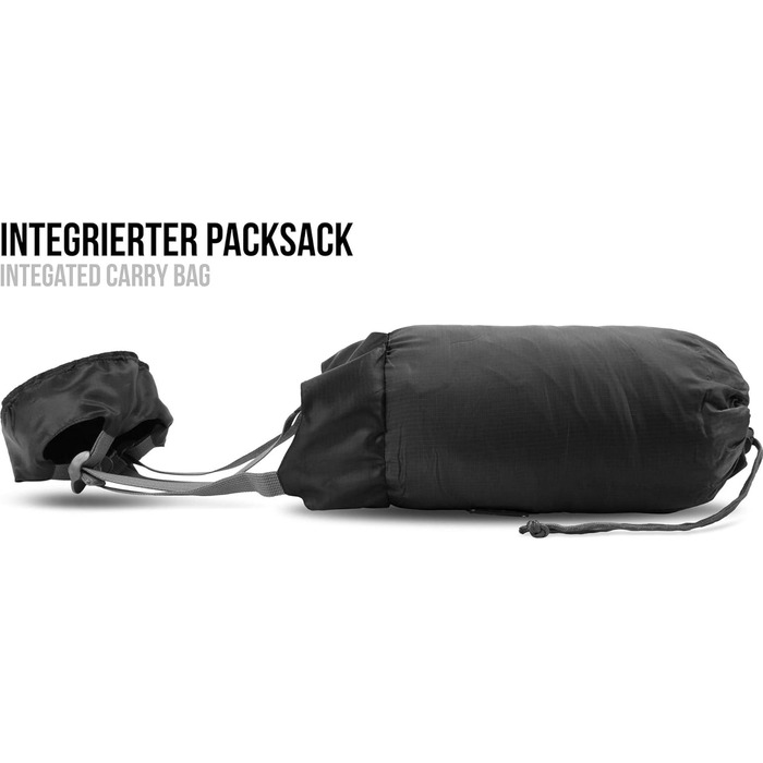 Ультралегкий спальний мішок normani Runty КОМПАКТНИЙ РОЗМІР Наповнювач з 3D мікрофібри Microtech, водонепроникний літній спальний мішок темно-чорний 210 см x 75 см x 60 см (лівий)