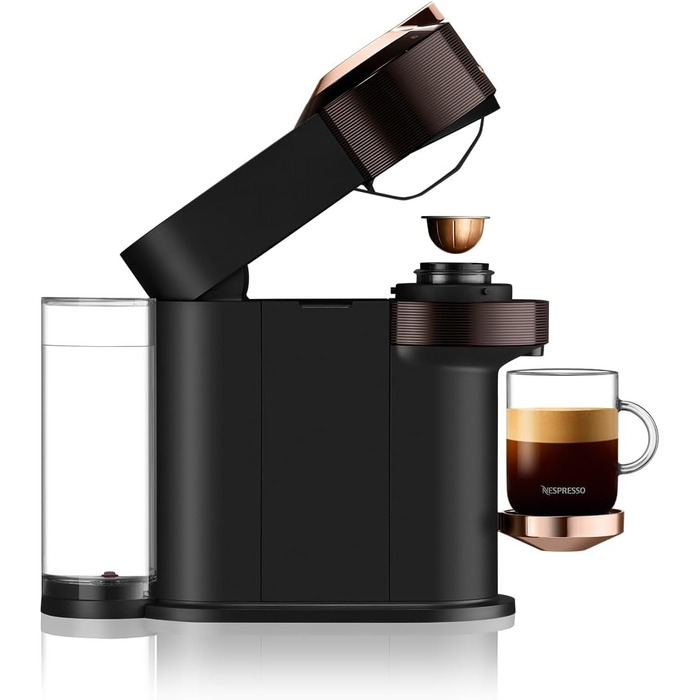 Кавова капсульна машина преміум-класу Nespresso De'Longhi ENV 120.BWAE Vertuo Next з піноутворювачем молока, коричнева