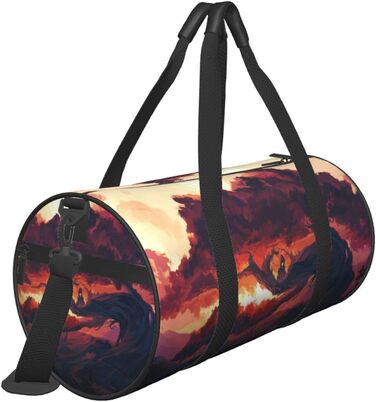 Спортивна сумка, дорожня сумка, сумка для подорожей, з принтом Ялинка, сумка на нічліг, чорна, універсальний розмір