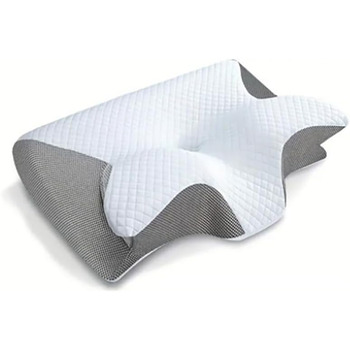 Подушка Seladi Airflow Pro - Подушка для шиї від апное сну - Ортопедична подушка від хропіння та апное - Підтримка шиї - Знімна та пральна - Ефективно покращує проблеми зі сном (сіра)