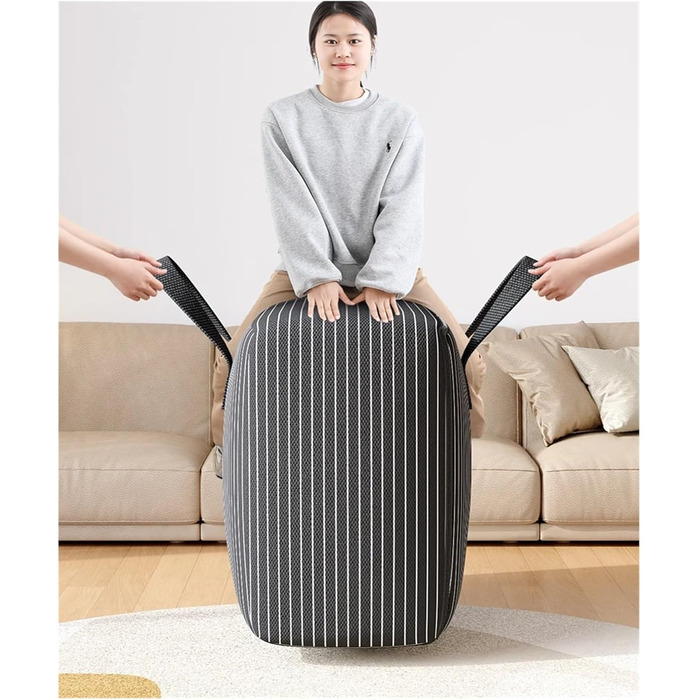 Велика місткість сумки для зберігання одягу, складна ковдра, контейнер для організації спальні, шафа (чорний-L), 3 шт.