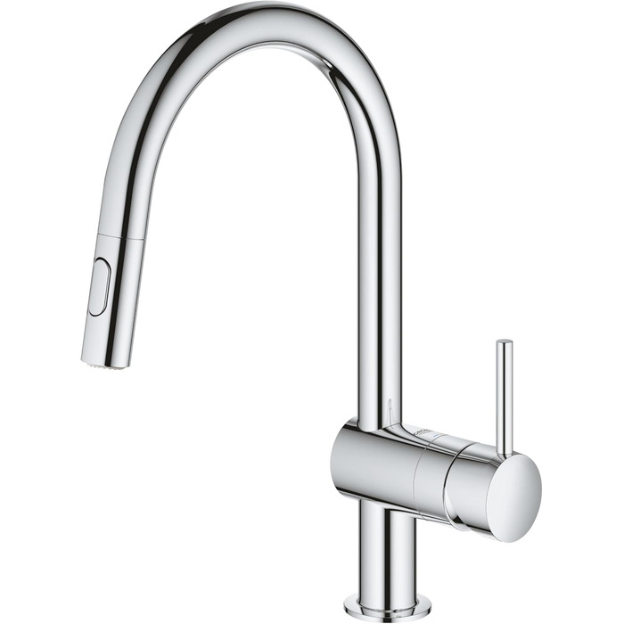 Кухонний змішувач GROHE Minta з висувним виливом, 2 режими струменя, поворот на 360, система економії води, хром, 32321002