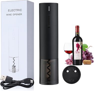 Електричний штопор Zeerkeer, 6 секунд автоматичний штопор для пляшок Професійний набір різаків фольги для червоного вина Кухонні аксесуари Відкривачка для пляшок для бару на весілля