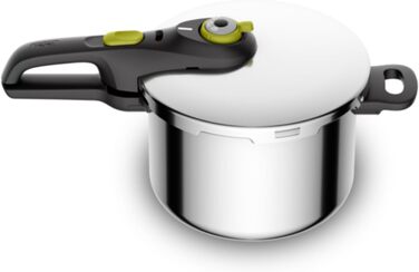 Скороварка Tefal Secure 5 Neo 6л, нержавіюча сталь, 22см, з кошиком та триножником, 2 рівні приготування, система безпеки Secure 5, для всіх типів плит (включаючи індукційні), підходить для посудомийки, P2530738