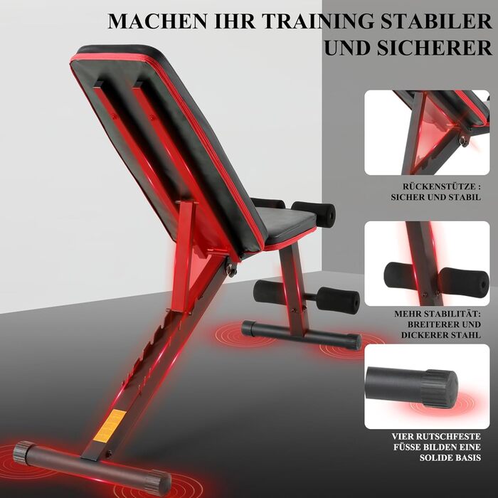 Складана регульована багатофункціональна похила лава для силових тренувань ISE, тренажер для м&39язів живота з 7-позиційною регульованою спинкою для тренування всього тіла, домашній тренажер для живота, лава для сидячих пресів 5902