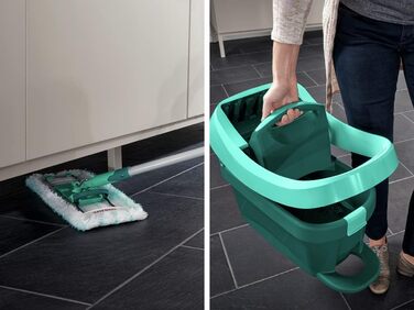 Набір для натирання швабри Leifheit Profi XL з підлогоочисником і коліщатками в комплекті зі змінним чохлом Profi micro duo з мікр