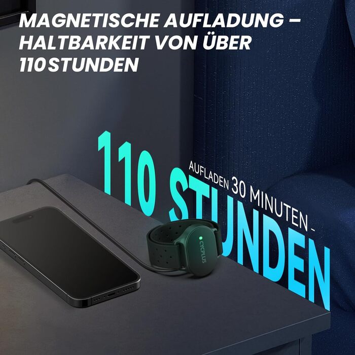 Браслет-пульсометр CYCPLUS, Bluetooth 5.1 ANT з LED-дисплеєм для відстеження серцевого ритму, водонепроникний IP67, для бігу, велоспорту, фітнесу та інших видів спорту (чорний)