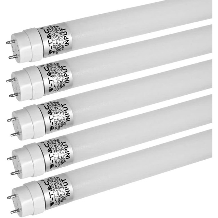 Світлодіодна трубка 120 см, нейтрально-біла (4000 K), 1850 люмен, T8, G13-18W (замінює 36W), включаючи стартер, люмінесцентну лампу LED-TUBE з неоновою трубкою, 5 шт.