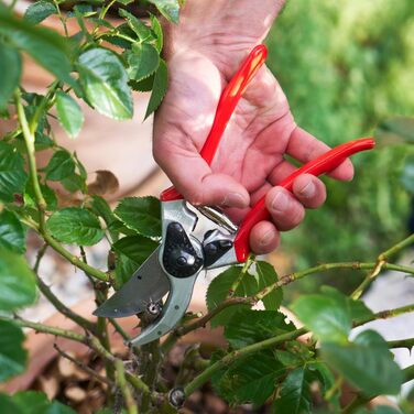 Професійні садові ножиці FELCO 2 з двостороннім механізмом для правшів, лезо із загартованої сталі 41 мм, ковані алюмінієві ручки, міцний інструмент для середніх та великих рук, ріжуча здатність 25 мм, зроблені у Швейцарії, FELCO 2 Large Hands (L)
