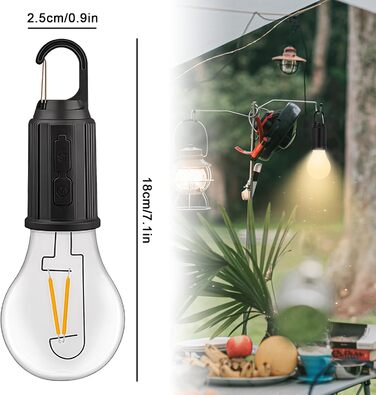 Набір із 4 акумуляторних кемпінгових ліхтарів, ліхтарі для наметів, 3 режими освітлення, акумуляторні лампочки з батареєю, зарядка через USB, міні-світлодіодні кемпінгові ліхтарі, регульована яскравість, зовнішні кемпінгові ліхтарі