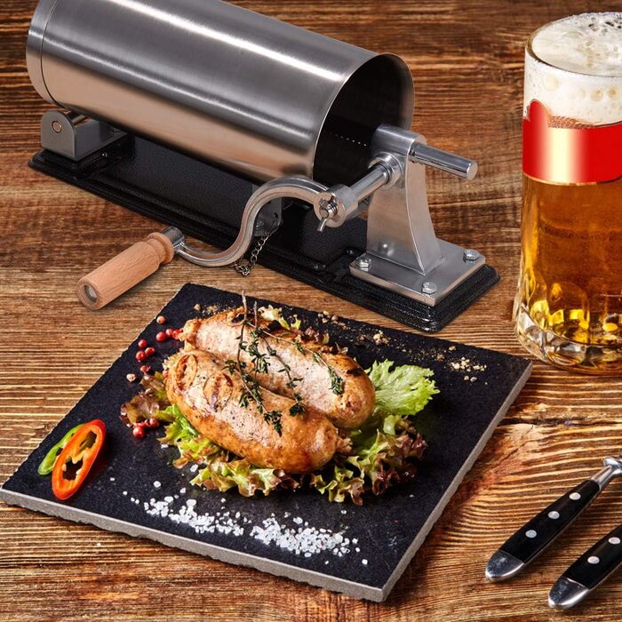 Ручна ковбасна машина, ковбасна машина з нержавіючої сталі, ковбасна машина в комплекті з 4 наповнювальними трубками сріблястого к