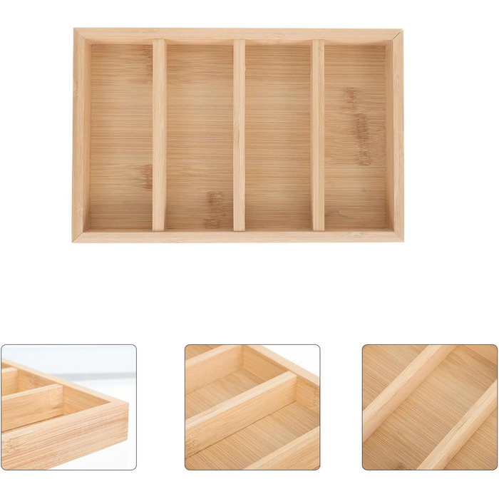 Підставка для окулярів Cabilock з кількома відділеннями, бамбукова підставка для окулярів, лоток для зберігання сонцезахисних окулярів, компактна та міцна, поліровані краї для захисту та презентації