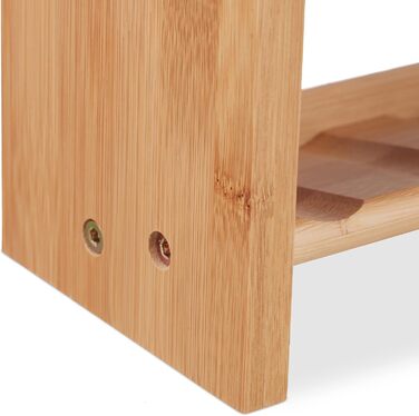 Бамбукова підставка для спецій Relaxdays, 5 ярусів, окремостояча кухонна полиця, ВxШxГ 36 x 40,5 x 16 см, підставка для спецій на стільницю, натуральний колір