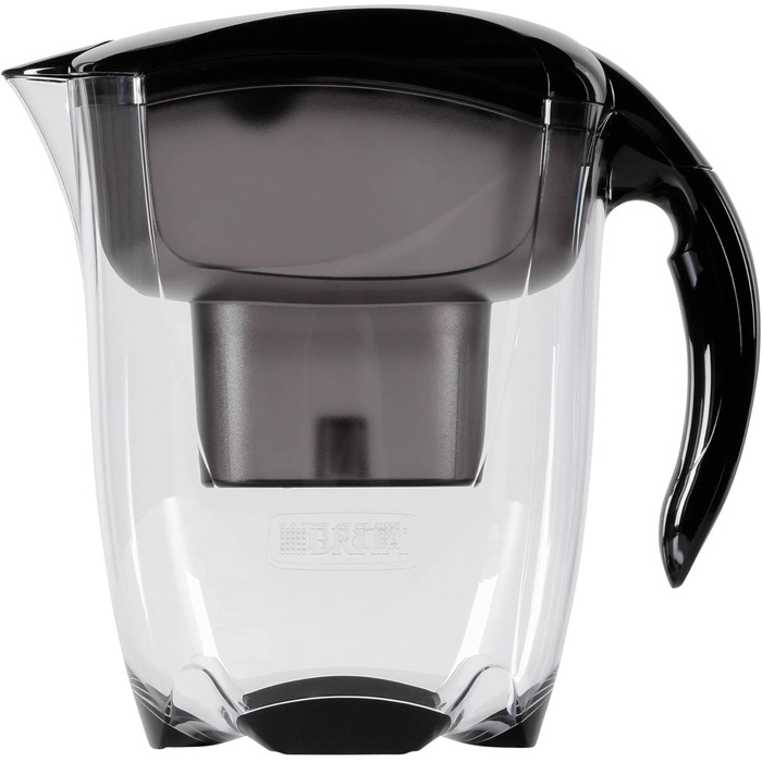 Фільтр для води BRITA Elemaris XL чорний/преміальний глечик, включаючи 1 картридж/фільтр MAXTRA, зменшує вміст вапняку, хлору та металів, повязаних із трубами, таких як мідь і свинець, у водопровідній воді