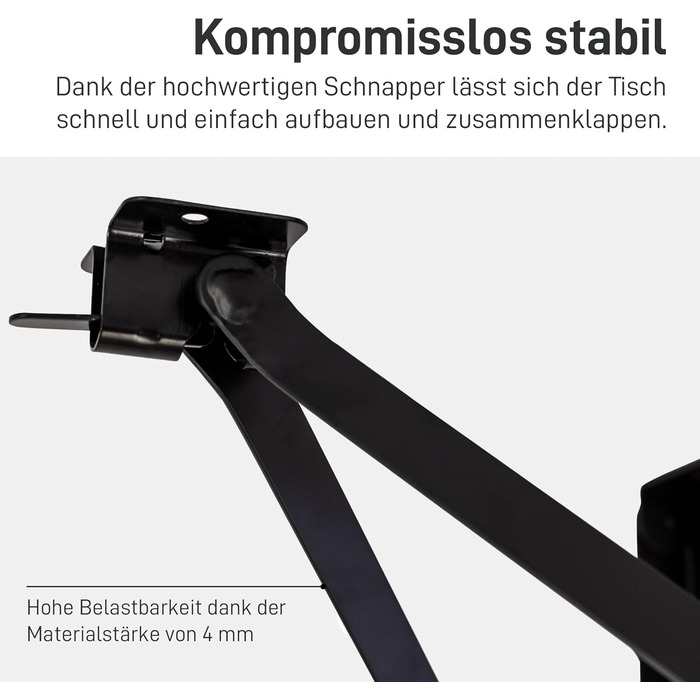 Набір для пивного саду Natural Goods Berlin, 2 предмети - металевий каркас для пивного столика (чорний, 70 см x 42 см) - ніжки для столу - міцний каркас столу для саду, патіо та кемпінгу, В70 x Ш42 см - стіл чорного кольору