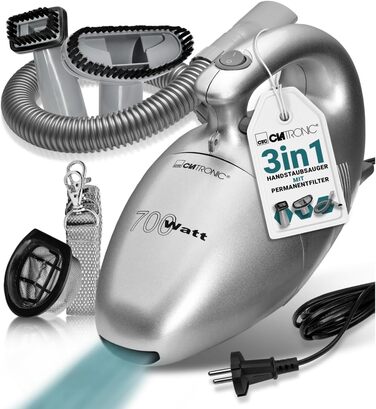 Ручний пилосос Clatronic потужністю 700 Вт та малою вагою Пилосос для прибирання оббивки, автомобілів, комп'ютерів та багато іншог