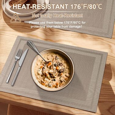 Серветки миються Набір з 6 вінілових серветок для обіднього столу Кухонні серветки Міцні серветкиСтолові аксесуари - набір з 6 сер