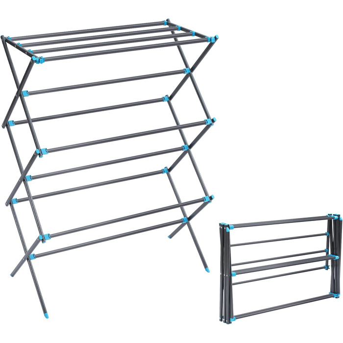 Ярусна складана вішалка для одягу, вежа для прання, що заощаджує місце, розбірна сушарка для білизни, вішалка для рушників для одягу, ідеально підходить для невеликих приміщень, графіт, 3-