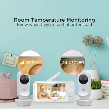 Монітор для дітей з 2 камерами 5,0-дюймовий відеомонітор для відеоняні HD-дисплей Дисплей з розділеним екраном Нічне бачення Двост