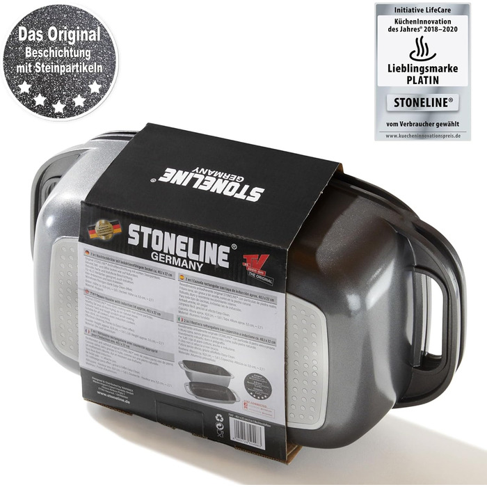 Лита алюмінієва жаровня з кришкою 40x22 см, 5,6 л Індукційна духовка безпечна для всіх типів плит, кришку можна використовувати як